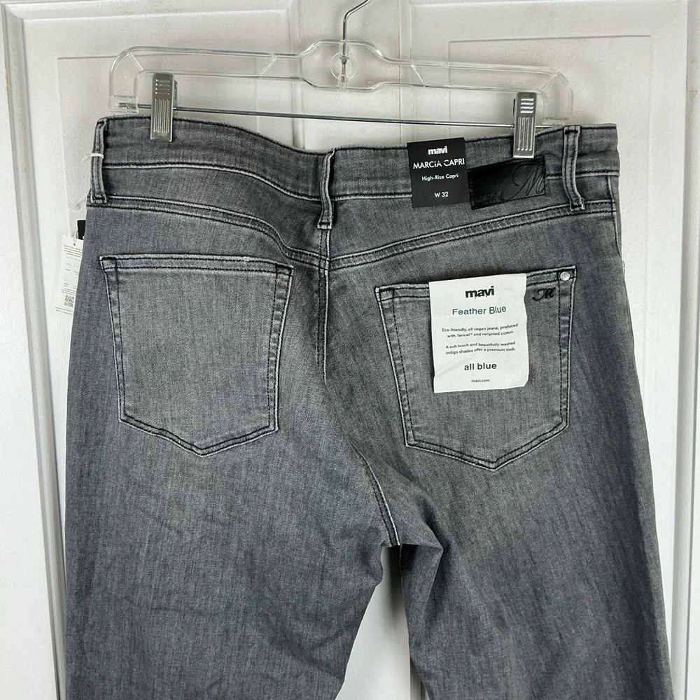 Mavi Marcia High Rise Capri Jeans Size 32 Grey NWT